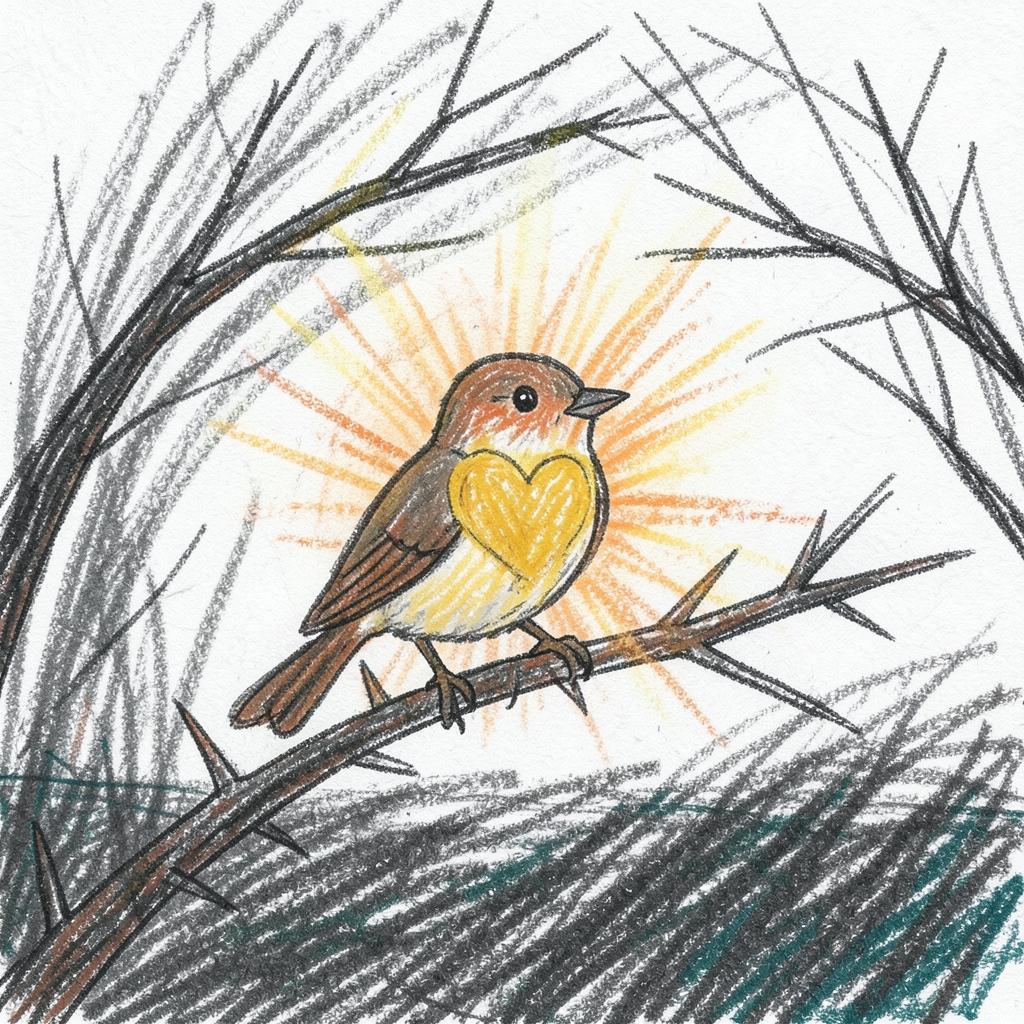 冬暮鸫鸟 · Thrush at Winter Dusk